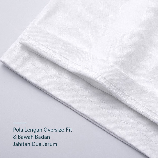 Baju Kaos Oversize Polos Pria Wanita Tangan Pendek Warna Putih Bahan Cotton Combed 24s Size M-XL Kasual
