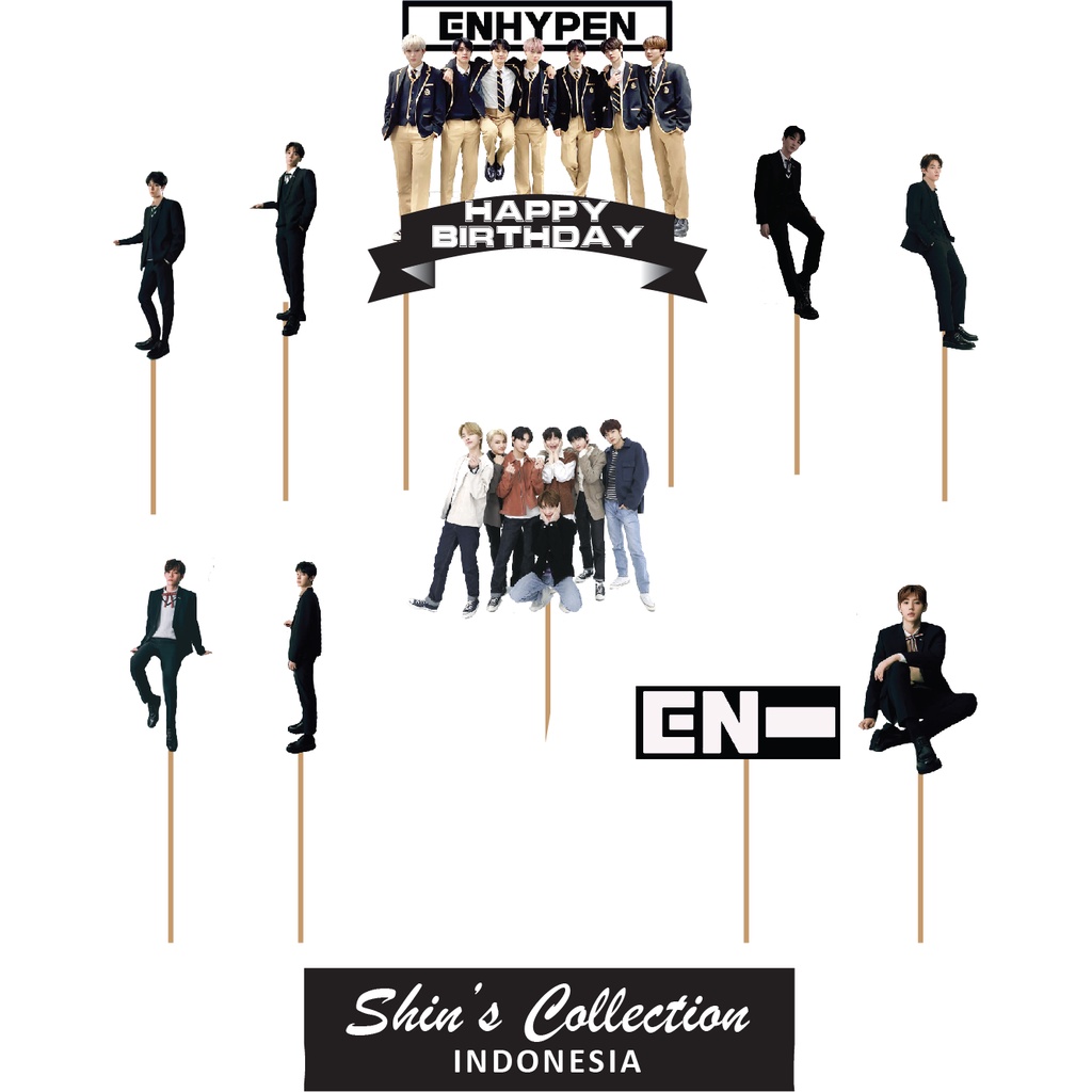 Cake topper Enhypen kpop set isi 10 pc