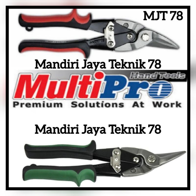 Gunting baja ringan bengkok kiri warna merah dan kanan warna hijau 1 pcs