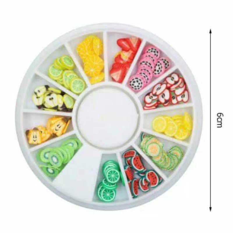 FIMO nail wheel acc nailart buah buahan fruit fimo hiasan nailart