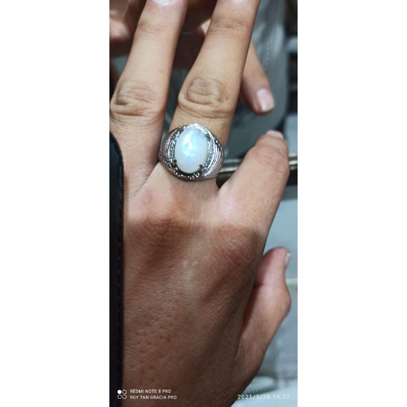 cincin batu Biduri bulan / moonstone ring