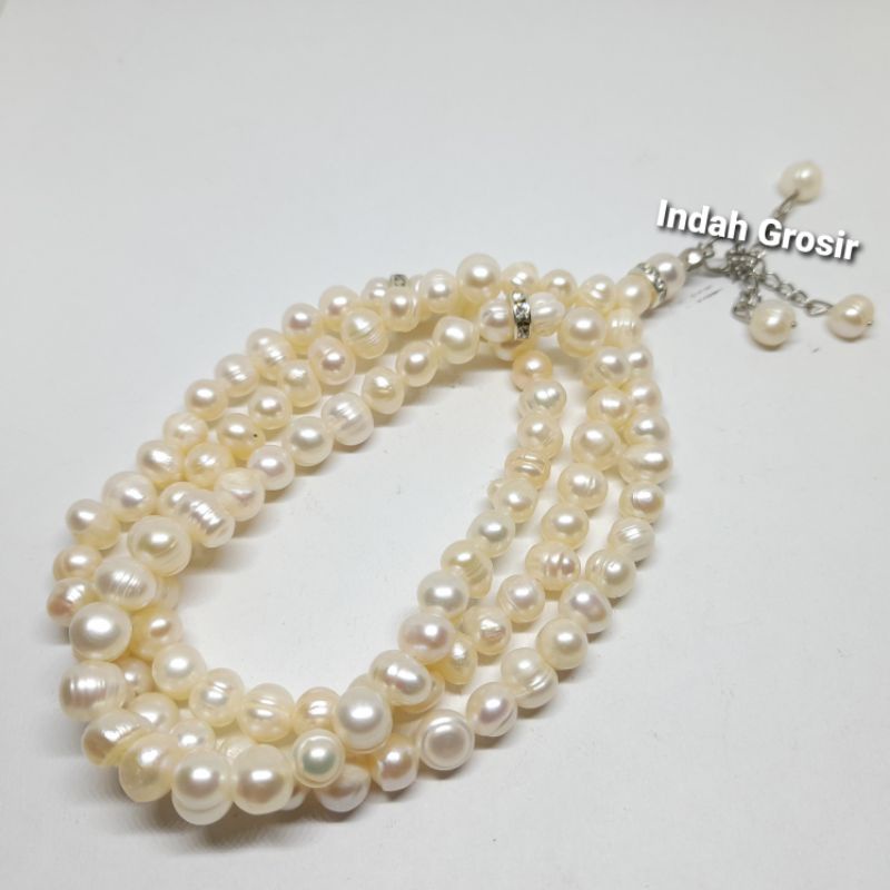 TASBIH MUTIARA ASLI BERKILAU 99BUTIR 6MM ASLI ORIGINAL