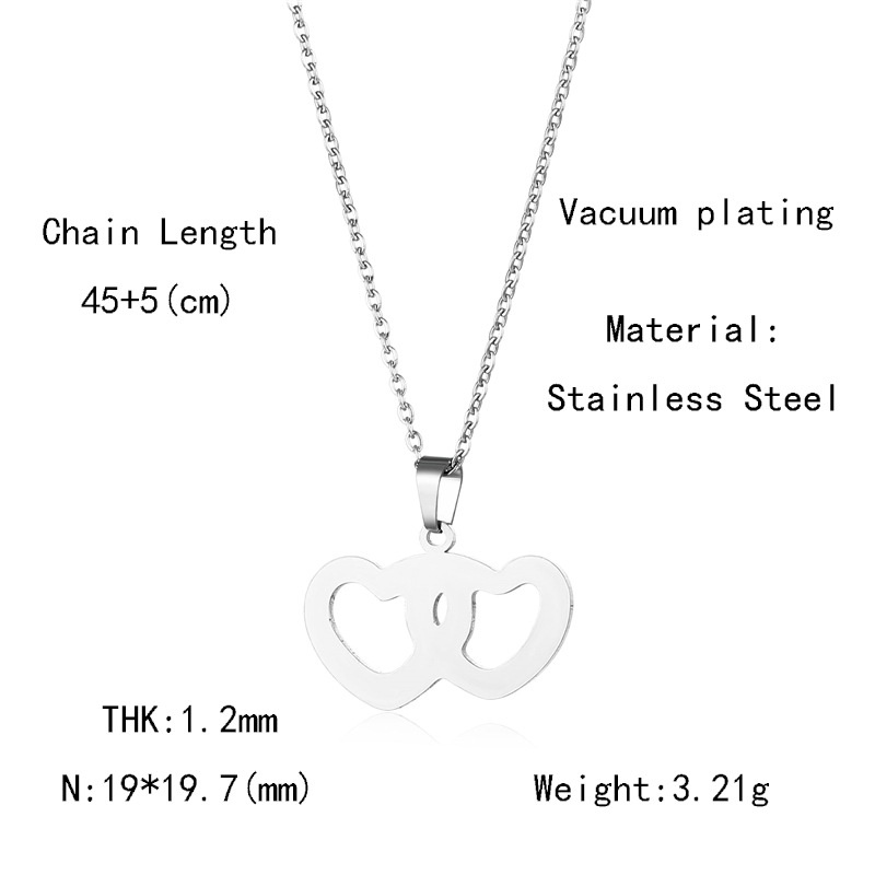 Harajuku dingin gaya Korea hollow jantung kalung stainless steel keren peach jantung klavikula kalun