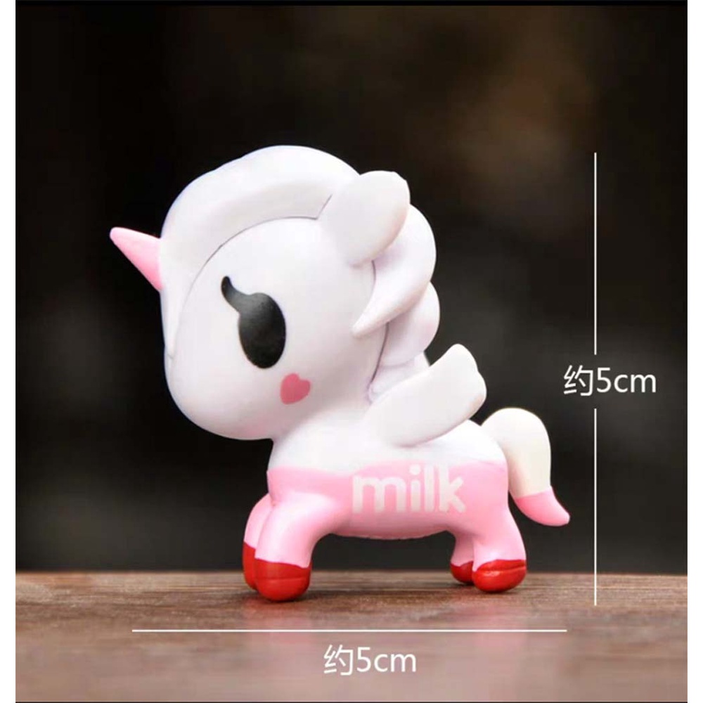 QUINTON 1Pc Miniature Toys Anime Baby Accompany Toy Unicorn Horse Dolls Cute Home Decor Ornaments Cartoon Pony Children Gift Figurines Miniature