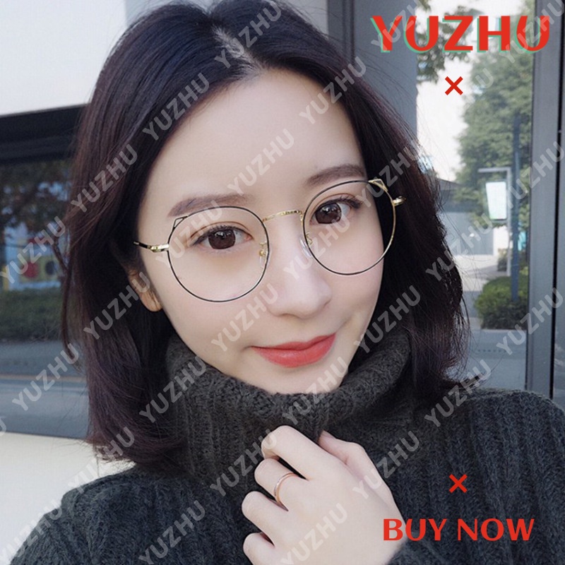 (YUZHU) Bayar di Tempat Korean Cute Mata Kucing Wanita Kacamta Anti Blue Eyeglasses