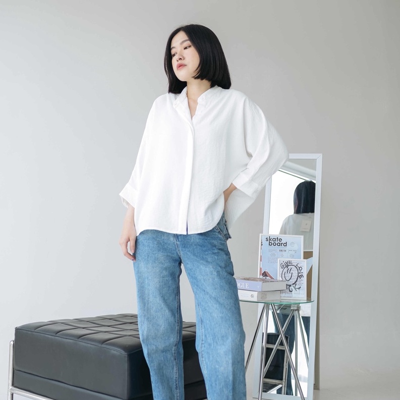 Atasan Wanita Blouse LEENBENKA Tayla ( uniqlo ) #2775 T5Z0 Simple COD Premium Crinkle Atasan Wanita 