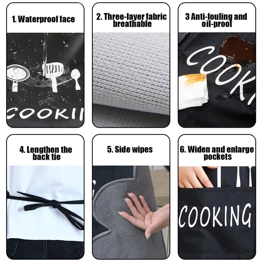 Celemek Masak Apron Anti Air Minyak bisa Lap Tangan PREMIUM J97