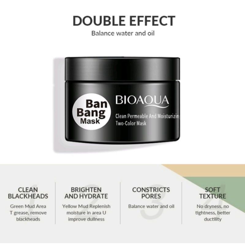 (2 In 1) BIOAQUA  DOUBLE MUD MASK 𝐁𝐏𝐎𝐌  ✅