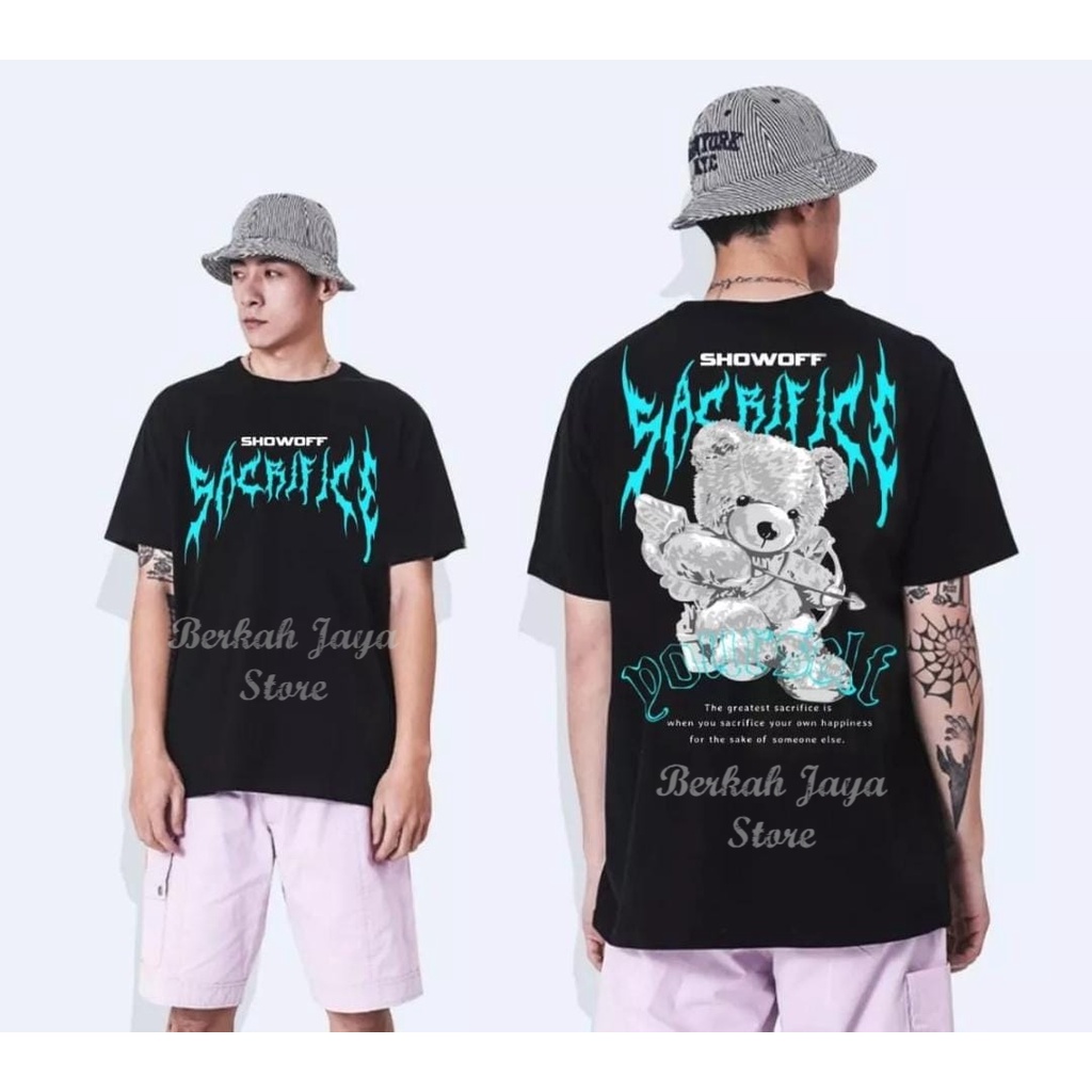 Trend 2022 - Tshirt Angel Bear Black Terbaru Kaos Teddy Bear Angel Tshirt Pria Maupun Wanita Kekinia