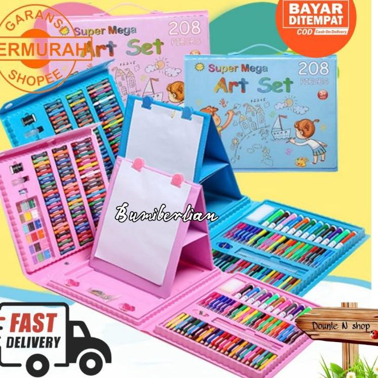 

Hadir Surprise Crayon Anak Pengasah 208pcs Set Alat Menggambar Melukis Anak-anak Crayon Cat