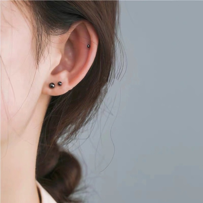 Anting Stud Bahan 925 Silver Gaya Korea Untuk Aksesoris Wanita