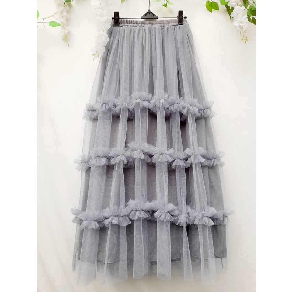 ❤ROK COUPLE❤ ROK TUTU RUFFLE 3 SUSUN/ROK ANAK DAN DEWASA/ROK TILE PREMIUM