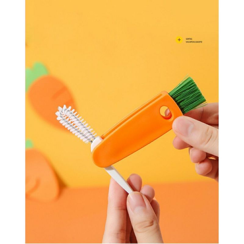 ~ PIYOSHI08 ~ Sikat Pembersih Botol / Dot / Sikat Pembersih Sela Kecil Bentuk Wortel / Multipurpose Cleaning Brush PD85