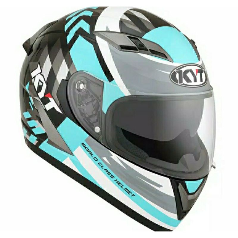 HELM KYT FALCON 2 flow black aqua blue