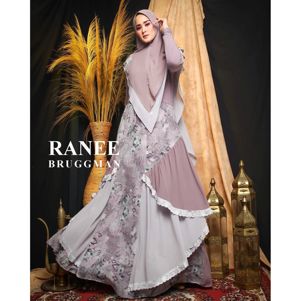 AIFA by Ranee Bruggman Dress Gamis Set Khimar Syari Mewah Pesta Elegan Motif Mix Babydoll Busui ORI