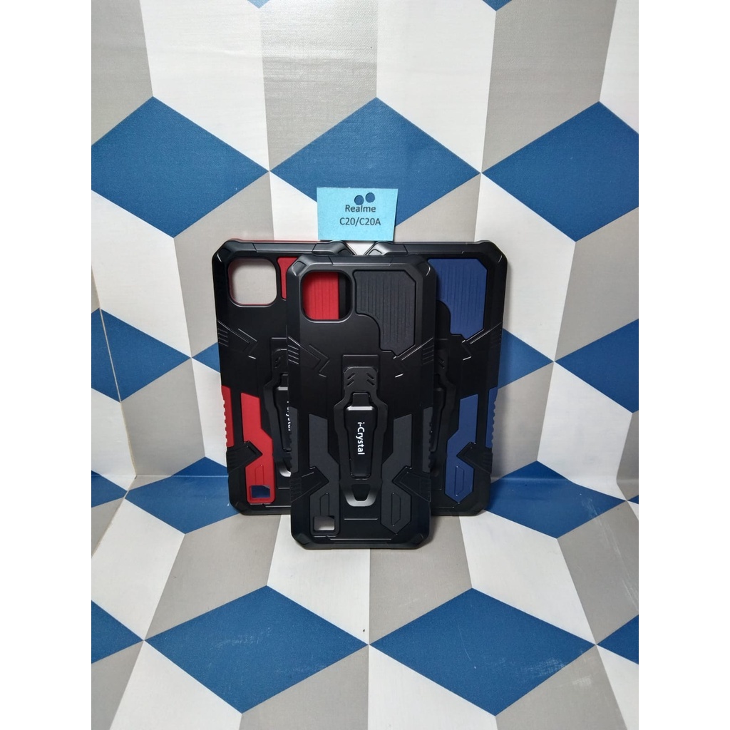 REALME C20/C20A Robot Silikon Ring Standing Cover Casing HP Hardcase