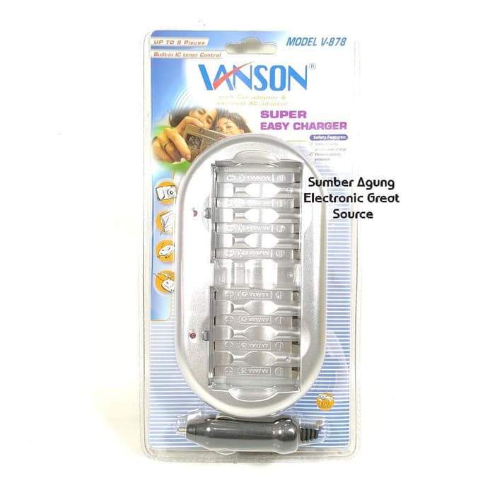 Charger Baterai Universal Vanson V878 8pcs Baterai Dengan IC Timer