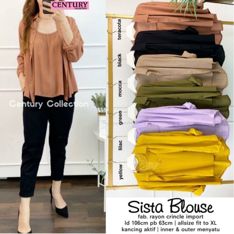 KEMEJA RAYON + INNER (LD±110cm) - SISTA BLOUSE //JF496