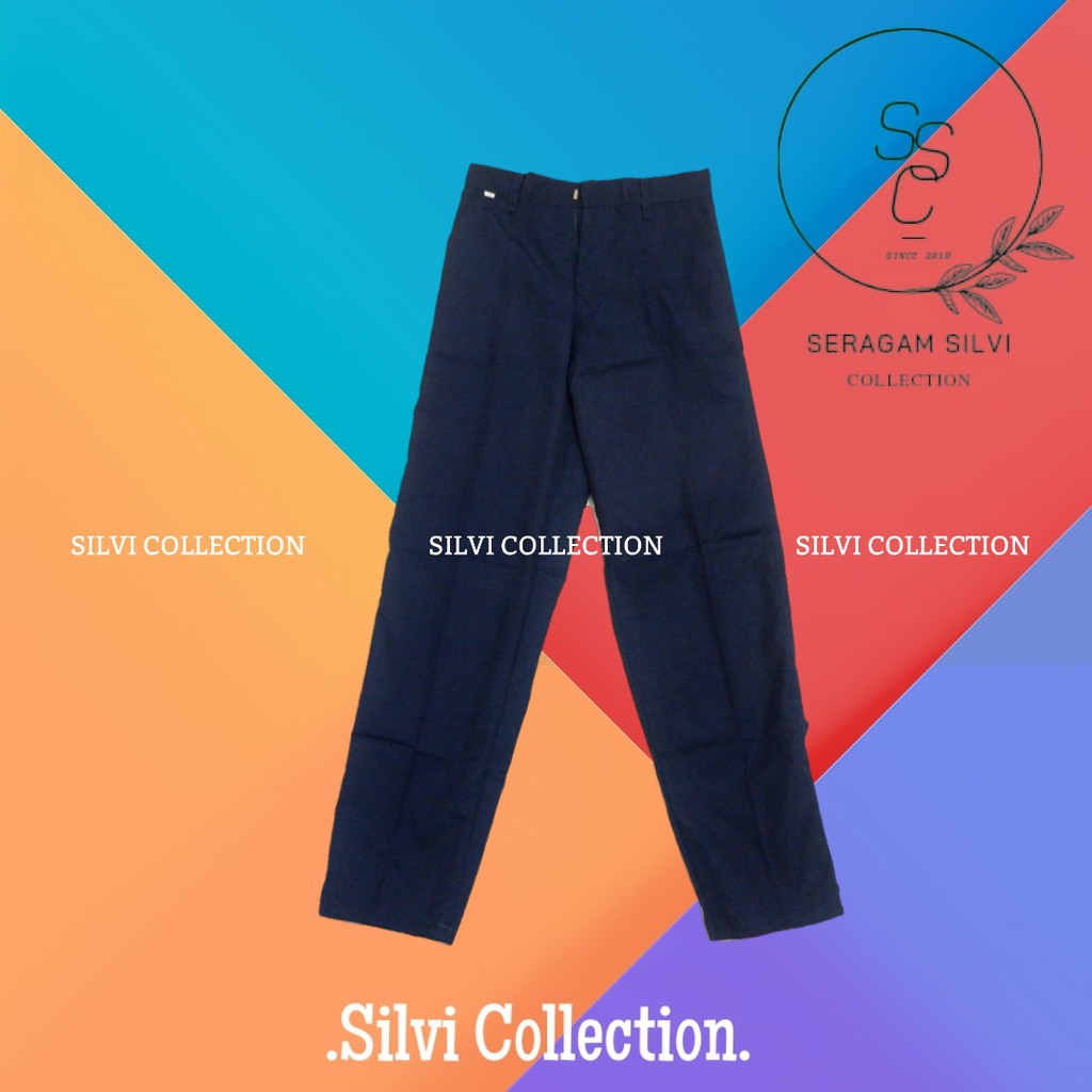 Seragam SMP Celana Panjang Biru - Seragam Sekolah - Celana SMP