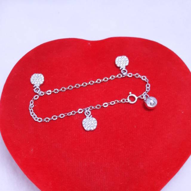  Gelang  tangan anak perak silver 925  model rantai ukir 3 