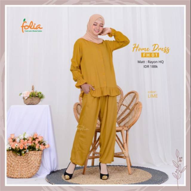 Home dress muslimah folia FH -01