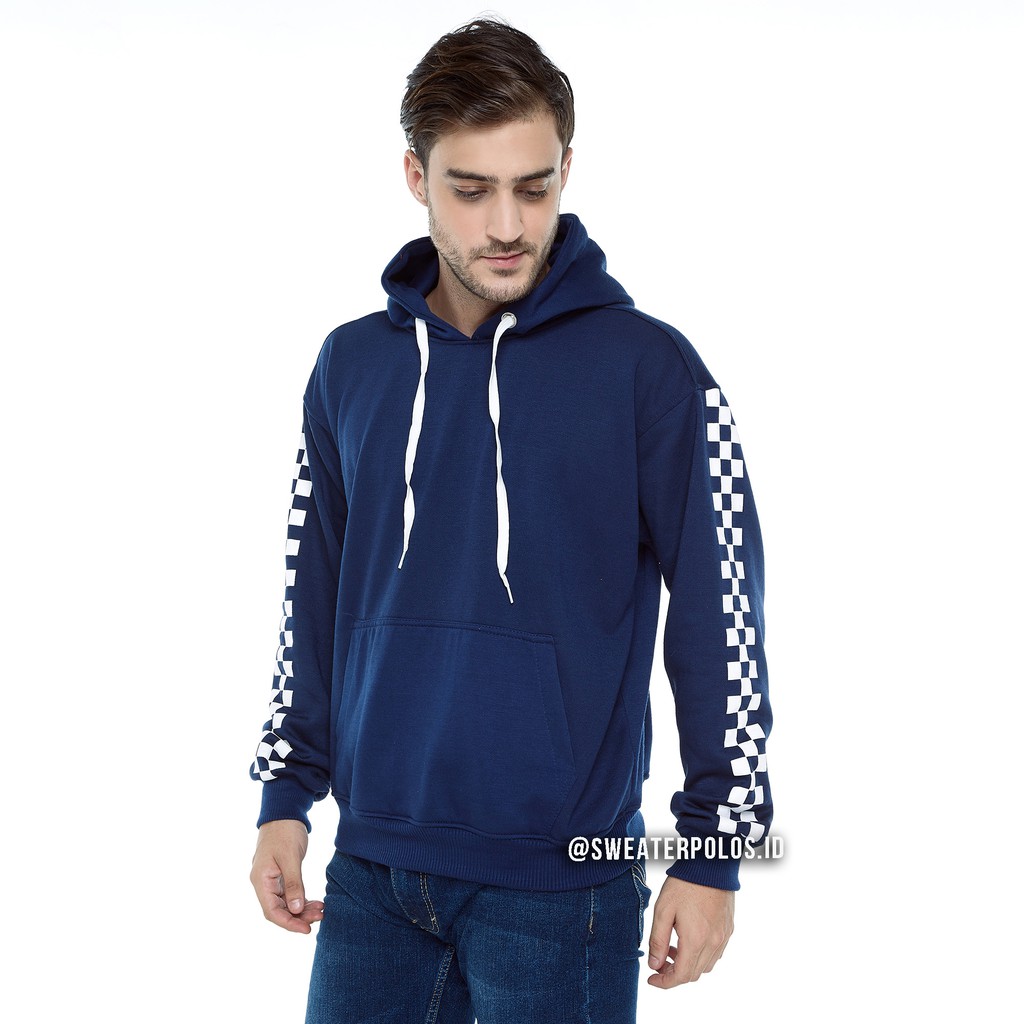 Sweaterpolos JAKET POLOS CHESS HOODIE BIRU DONGKER  NAVY M 