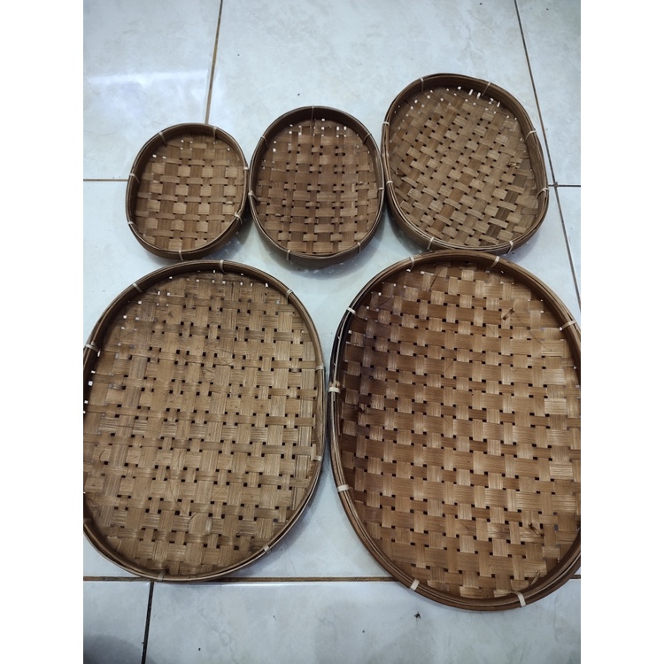 Lalapan Piring Bambu Oval No 5 Tempat Makanan Snack Cemilan