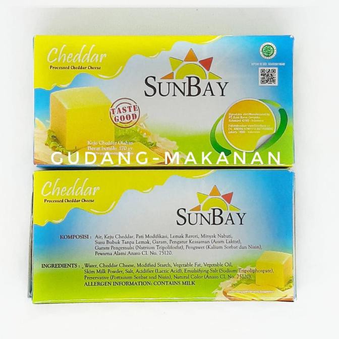 

Sunbay Cheddar Cheese 170gr - Keju Cheddar - Standard