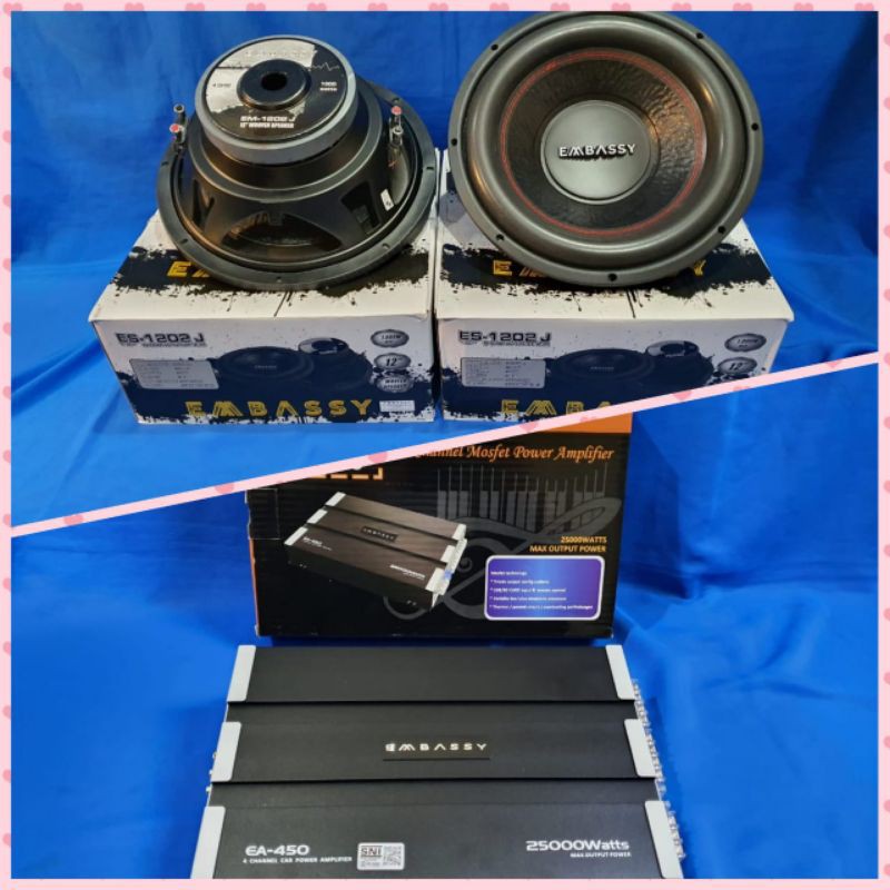 paket subwoofer embassy  12 Inc dobelcoil