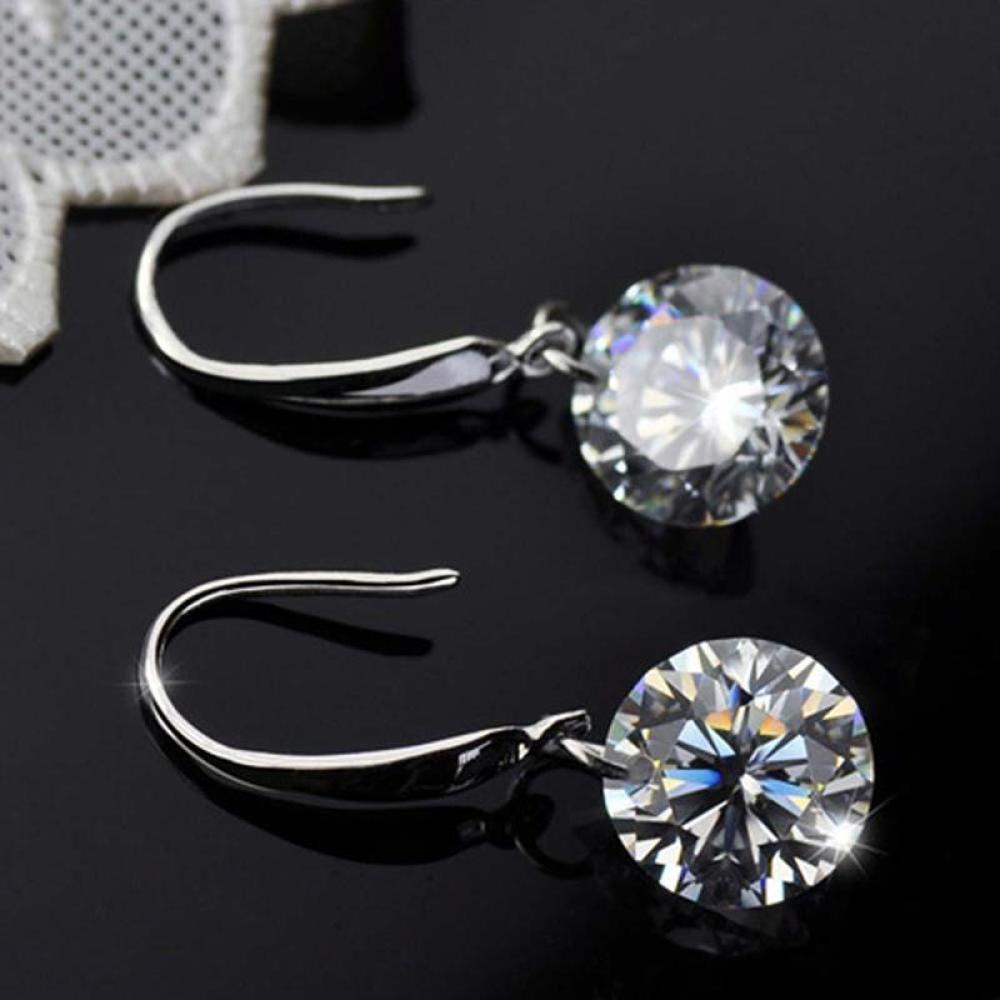 Timekey Anting Tusuk Sterling Silver 925 Hias Kristal Berlian Imitasi Untuk Wanita A4K4