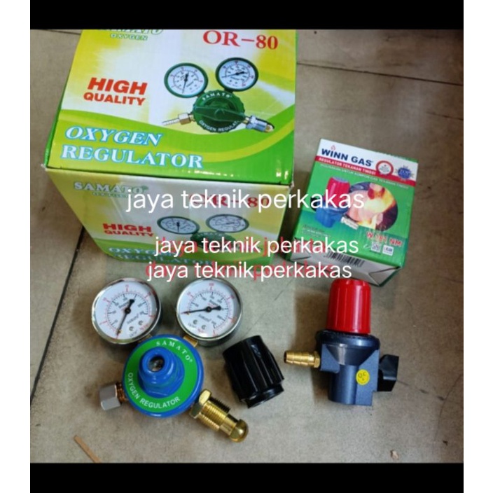 Regulator oksigen dan LPG Winn gas 2pcs - 1 set regulator las potong