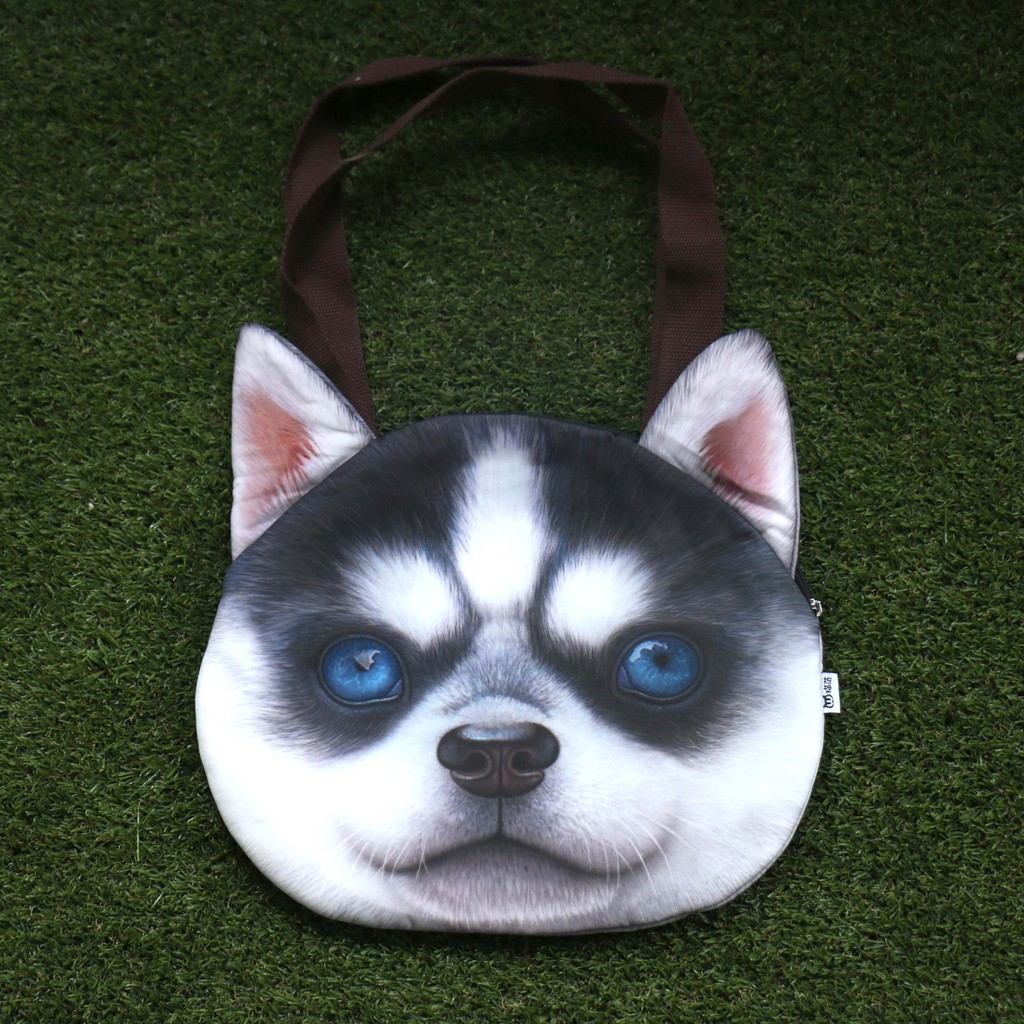 TFAS-02 husky dog shoulder bag tas bahu 3D print anjing besar jumbo