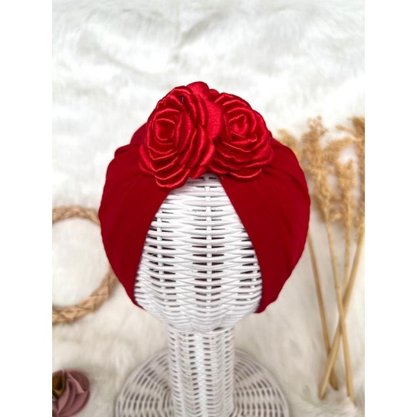 Turban bayi bunga Gardenia / Ciput bayi newborn / topi bunga anak perempuan