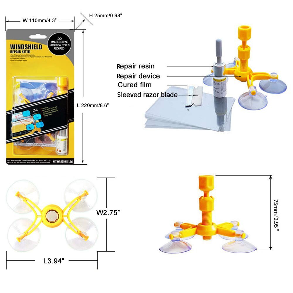 [KUNING] Windshield Repair Kit Glass LEM KACA MOBIL RETAK LEM LAYAR LCD HP RETAK LEM KACA AQUARIUM