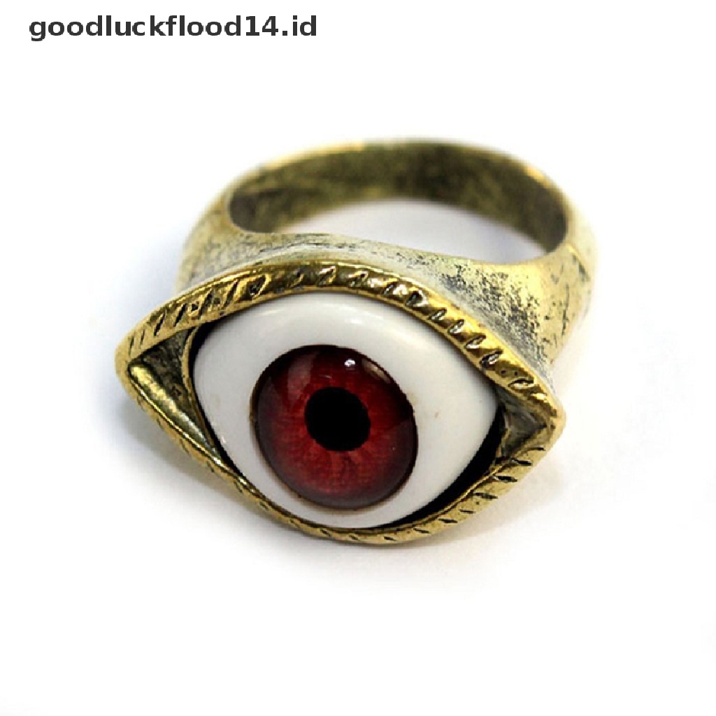 [OOID] Women New Fashion Vintage Retro Rings Punk Gothic Exaggerated Vampire Eye Rings ID