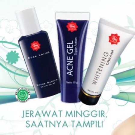 ^ KYRA ^ Viva Acne Lotion Gel Whitening Cream Triple Action Penghambat Jerawat pada Wajah