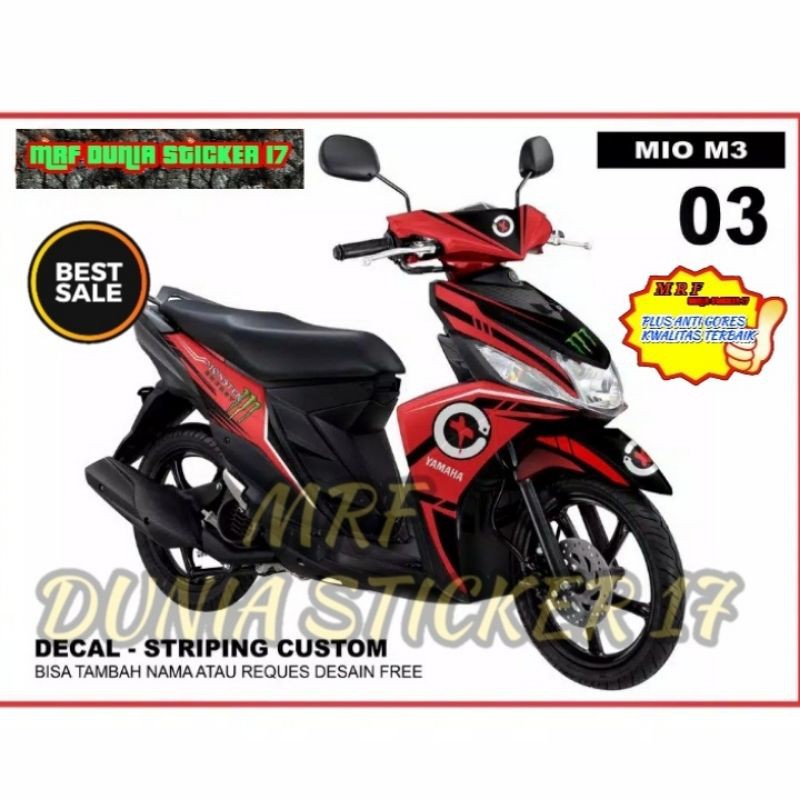 Sticker decal Mio M3 Full Body, Striping Mio M3 , Sticker Mio M3 , Sticker Mio M3 model monster