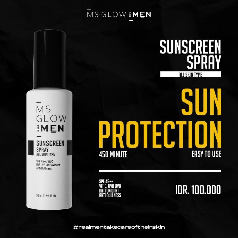 Sunscreen spray MS Glowmen original perlindungan wajah pria bisa cod