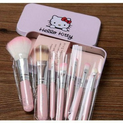 BRUSH SET KUAS MAC HELLO KITTY PINK ISI 7 KUAS MAKE UP KOSMETIK MAKEUP