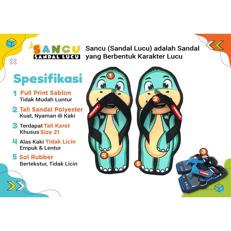 sancu ( sendal lucu ) - Sandal Karakter Anak dan Dewasa / Sandal Lucu / Sandal Unik / Sandal Anak