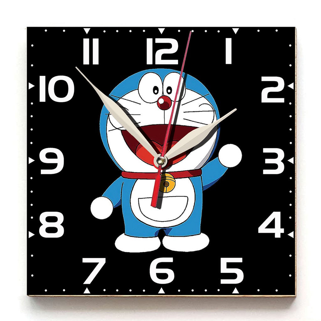 JAM DINDING UNIK KARAKTER DORAEMON 3 . KAYU 30x30