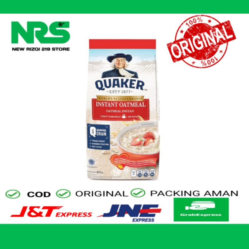 

Queker Instant Oatmeal Bag 800gr - Queker Merah