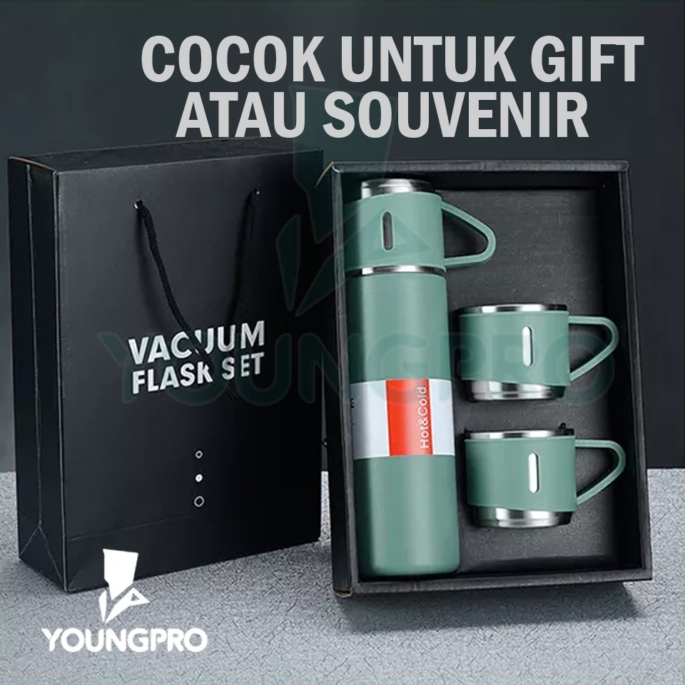 TERMOS VACUUM BOTOL MINUM SET 500ml PACKING GIFT BOX