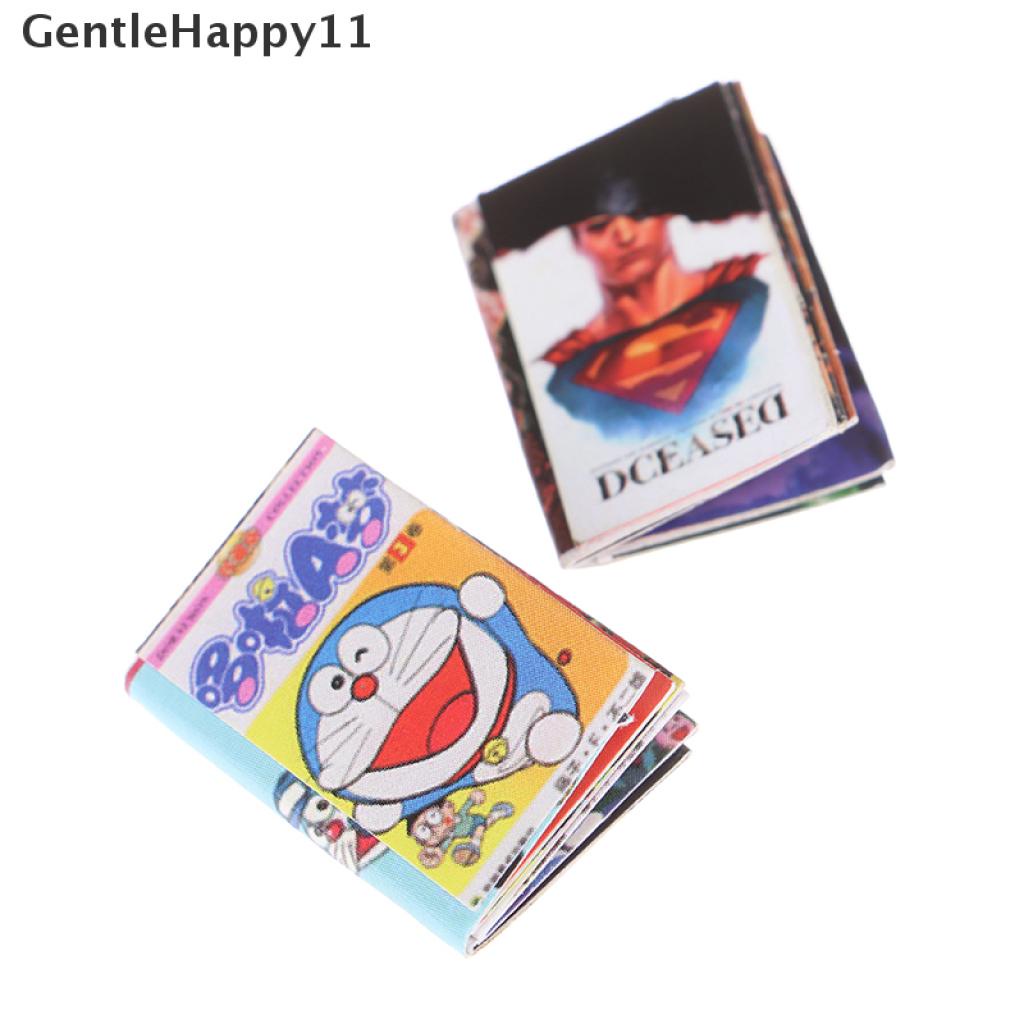 Gentlehappy 12pcs / set Miniatur Buku Komik Untuk Dekorasi Rumah Boneka