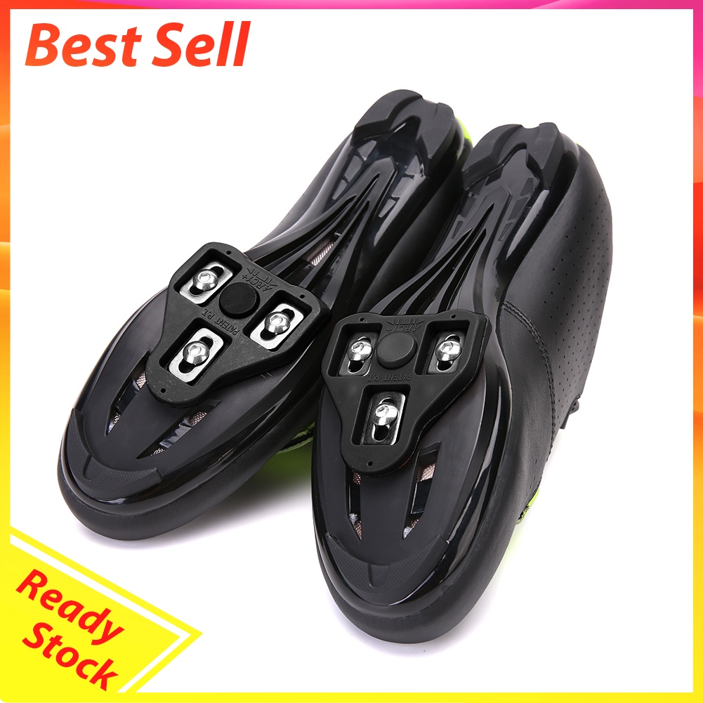 Road Bike Pedal Shoes Cleats Clip Set Bicycle Self-Locking Shoe Locks Black