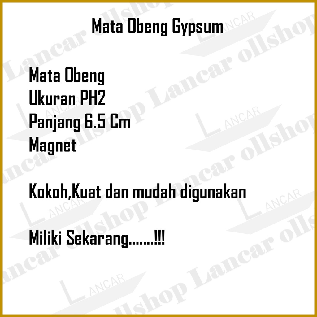 Mata Obeng Gypsum Hendso / Mata Obeng Tembaga / Mata Obeng Panjang