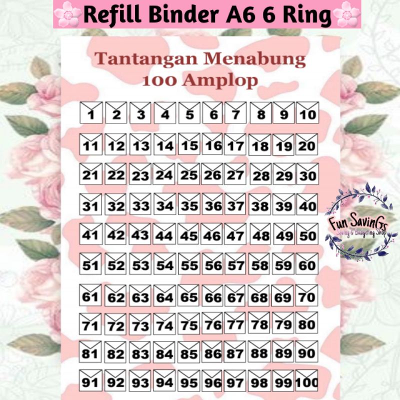 

[FUN] Isi Binder A6 6 Ring | Tantangan Menabung 100 Amplop| Refill Binder |100 Envelope Saving Challenge | Binder Keuangan | Sinking Fund | Fun Savings