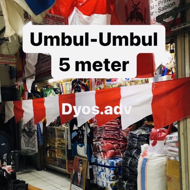 Bendera umbul-umbul merah putih dan warna warni 5 meter