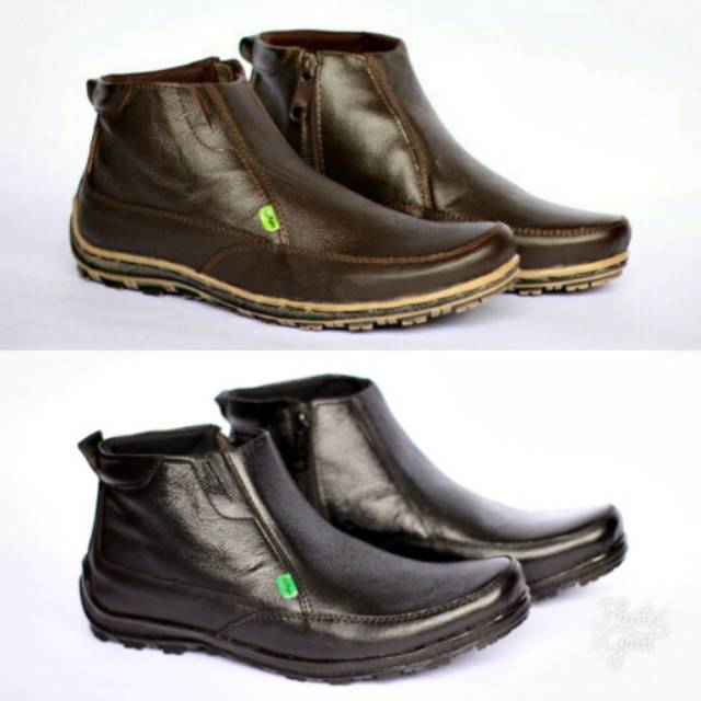 Sepatu Casual Boots Zipper KICKERS Resleting Formal Boots Pria