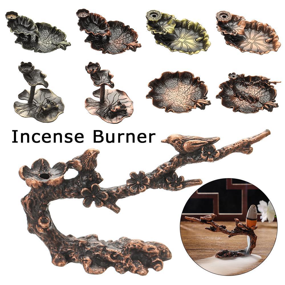 Populer Backflow Incense Burner Aromatherapy Dekorasi Rumah Tempat Dupa Lotus Leaf